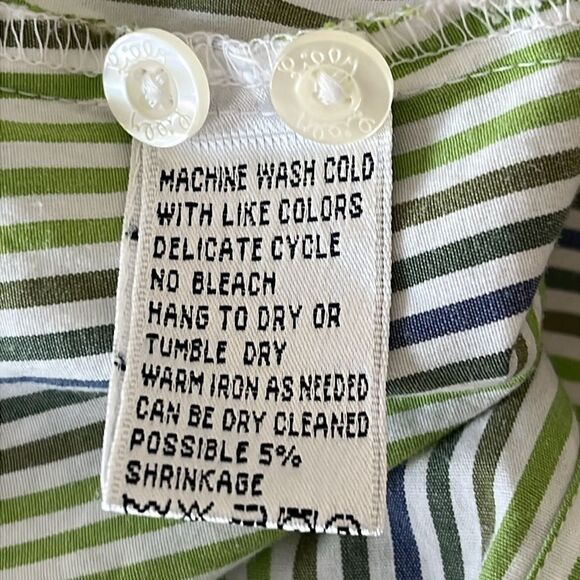 Lilly Pulitzer Vintage Striped Sleeveless Blouse Embroidered Palm Tree SZ 12 - Picture 7 of 7